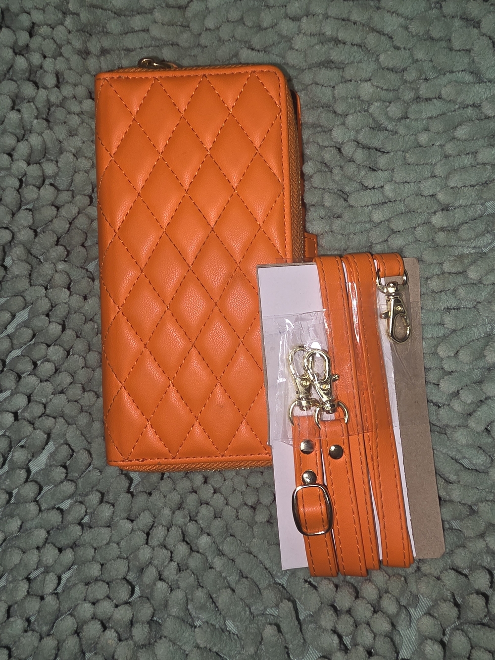 Neon Orange Z fold 7 Phone And Wallet Crossbody Case.